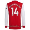 Arsenal Pierre-Emerick Aubameyang 14 Hjemme 2021-22 - Herre Langermet Fotballdrakt